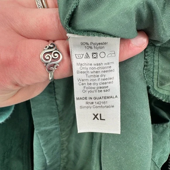 Lularoe Women's Green Full-Zip Hooded Jackie Jacket Women's Plus Size XL - Picture 8 of 9